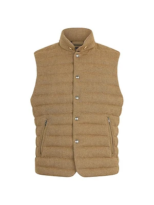 Quilted Tweed Down Vest
