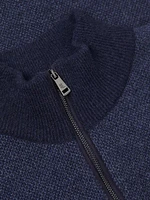 Cashmere Birdseye Half-Zip Sweater