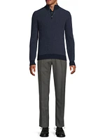 Cashmere Birdseye Half-Zip Sweater