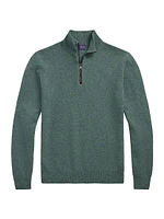 Birdseye Cashmere Quarter-Zip Sweater