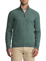 Birdseye Cashmere Quarter-Zip Sweater