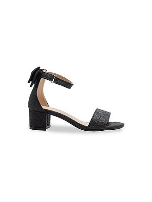 Little Girl's and Glitter Banded Block Heels