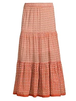 Frilly Tiered Cotton Maxi Skirt