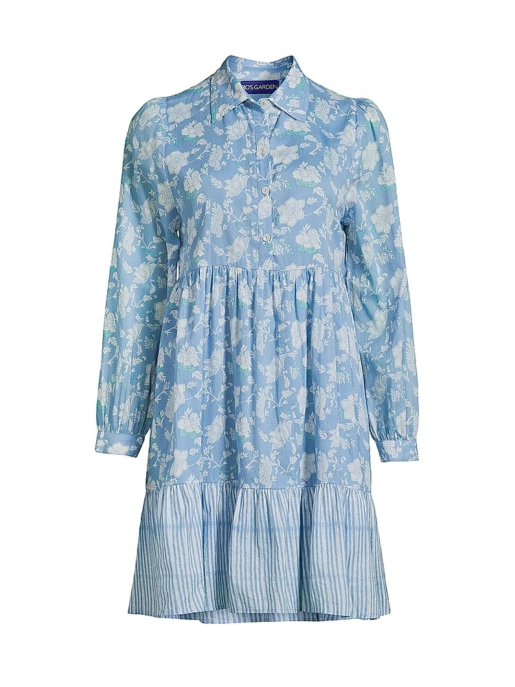 Romy Floral Cotton Mini-Shirtdress
