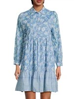 Romy Floral Cotton Mini-Shirtdress