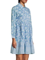 Romy Floral Cotton Mini-Shirtdress