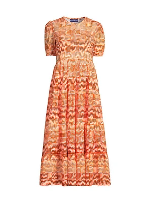 Daphne Cotton A-Line Midi-Dress