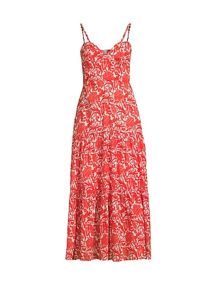 Brittany Botanical Print Midi-Dress