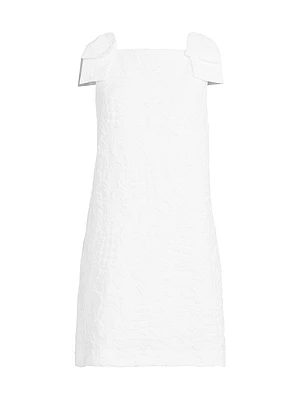 Carmine Pucker Jacquard Minidress