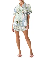 Printed Linen Short-Sleeve Shirt