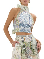 Floral Halter Tie Top