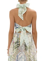 Floral Halter Tie Top