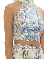 Floral Halter Tie Top