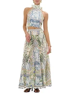 Floral Halter Tie Top