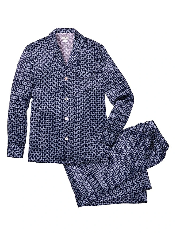 Geometric Mulberry Silk Pajamas