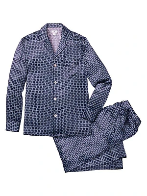Geometric Mulberry Silk Pajamas