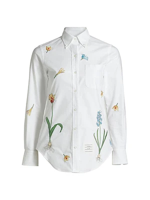 Embroidered Floral Cotton Shirt