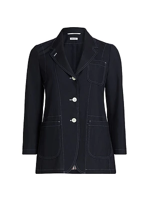 Elongated Patch Pocket Jacket