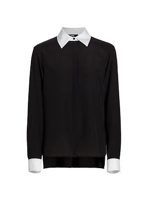 Benton Silk Button-Front Shirt