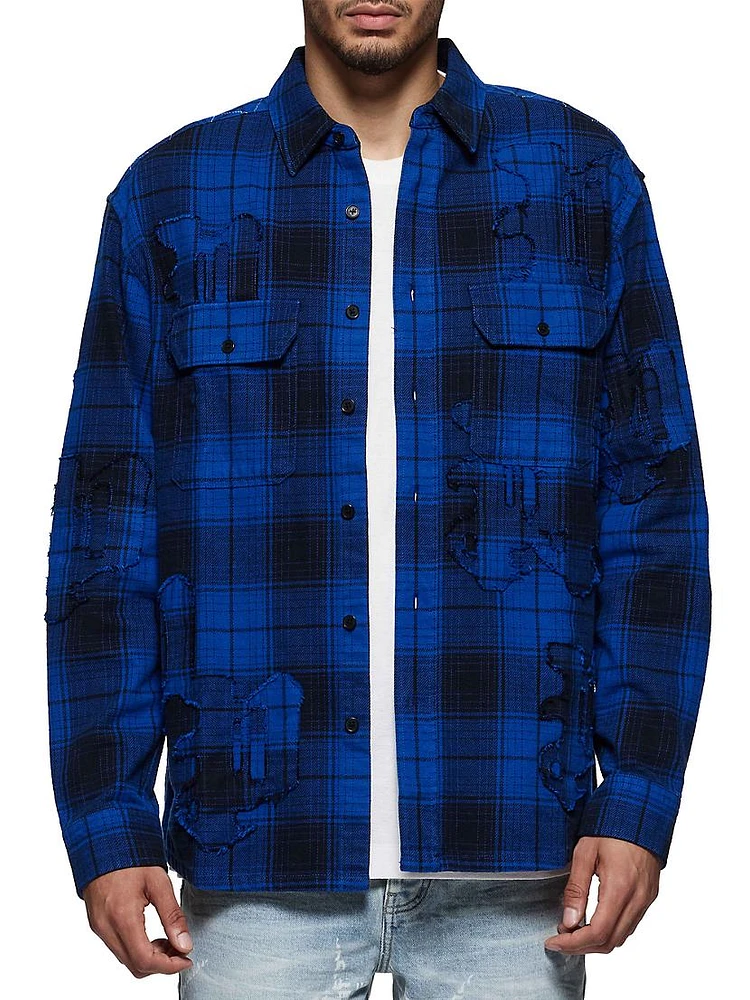 Plaid Cotton Flannel Shirt