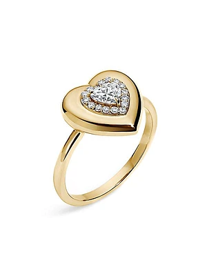 Heart Button 14K Yellow Gold & 0.73 TCW Diamond Ring