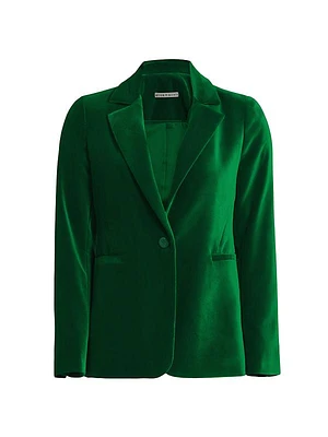 Macey Velvet Single-Breasted Blazer