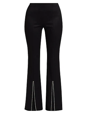 Rhinestone Stretch Boot-Cut Pants