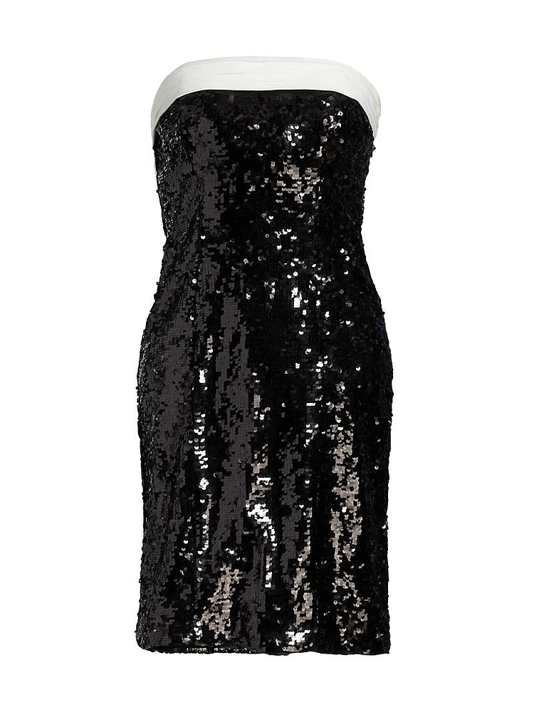 Sibella Sequined Bow Minidress