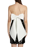 Sibella Sequined Bow Minidress