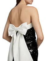 Sibella Sequined Bow Minidress