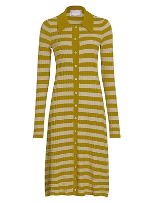 Morrissey Striped Knit Shirtdress