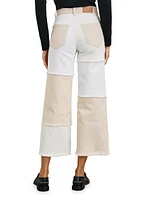 Getty High-Rise Patchwork Crop Jeans