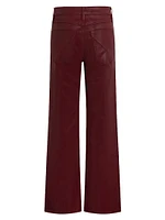 Rosie Coated High-Rise Stretch Wide-Leg Jeans