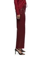 Rosie Coated High-Rise Stretch Wide-Leg Jeans