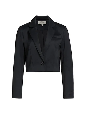 Cropped Single-Button Blazer