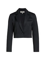 Cropped Single-Button Blazer