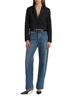 Cropped Single-Button Blazer