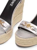 Metallic Leather 120MM Espadrille Wedges