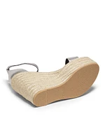 Metallic Leather 120MM Espadrille Wedges