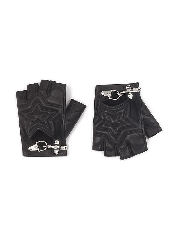 Lanvin x Future Quilted Leather Mittens