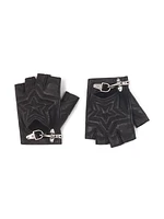 Lanvin x Future Quilted Leather Mittens