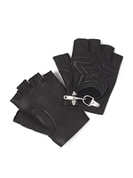 Lanvin x Future Quilted Leather Mittens