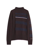 Striped Mock Turtleneck Sweater