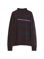 Striped Mock Turtleneck Sweater