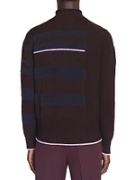 Striped Mock Turtleneck Sweater