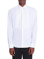 Fitted Shirt with an Embroidered Bib Front