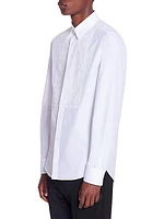 Fitted Shirt with an Embroidered Bib Front