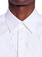 Fitted Shirt with an Embroidered Bib Front