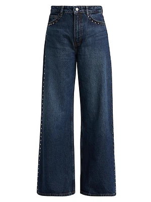 Cary Studded High-Rise Slouchy Jeans