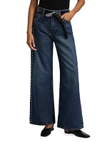 Cary Studded High-Rise Slouchy Jeans